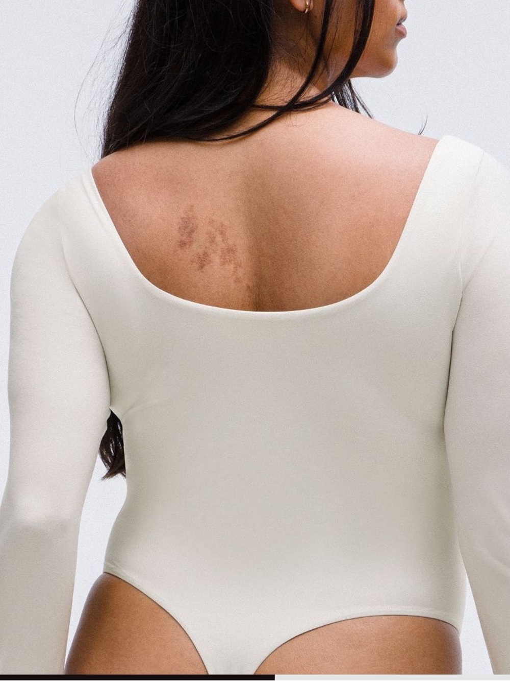 lululemon athletica Cream Long Sleeve Scoop-Back Bodysuit